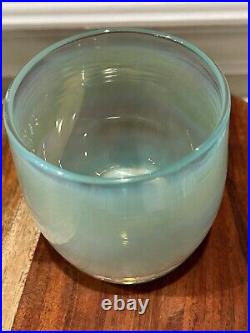 Glassybaby Enchanted blue/green Hand Blown Glass Votive Holder Pre-Triskelion