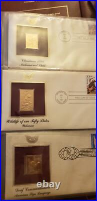 Golden Replicas Of United States Stamps 22K, 27 Album's Over 1,265 Stamps 80S 90