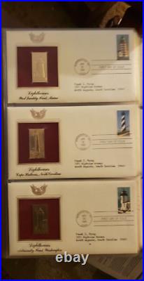 Golden Replicas Of United States Stamps 22K, 27 Album's Over 1,265 Stamps 80S 90