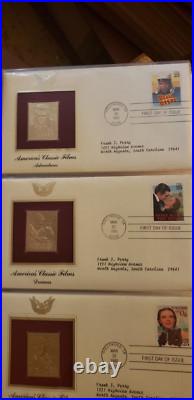 Golden Replicas Of United States Stamps 22K, 27 Album's Over 1,265 Stamps 80S 90