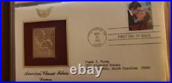 Golden Replicas Of United States Stamps 22K, 27 Album's Over 1,265 Stamps 80S 90