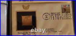 Golden Replicas Of United States Stamps 22K, 27 Album's Over 1,265 Stamps 80S 90