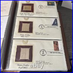 Golden Replicas Of United States Stamps Album J&Proof Replicas 22 Karat Gold NEW
