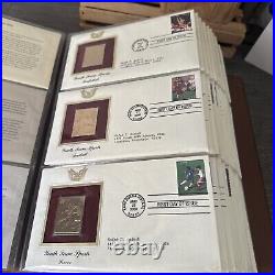 Golden Replicas Of United States Stamps Album J&Proof Replicas 22 Karat Gold NEW