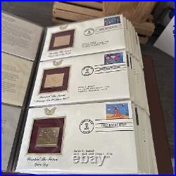 Golden Replicas Of United States Stamps Album J&Proof Replicas 22 Karat Gold NEW