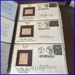 Golden Replicas Of United States Stamps Album J&Proof Replicas 22 Karat Gold NEW