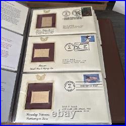 Golden Replicas Of United States Stamps Album J&Proof Replicas 22 Karat Gold NEW