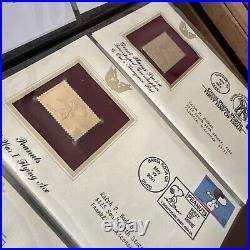 Golden Replicas Of United States Stamps Album J&Proof Replicas 22 Karat Gold NEW