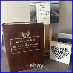 Golden Replicas Of United States Stamps Album K &Proof Replicas 22 KaratGold NEW