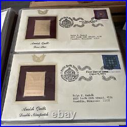 Golden Replicas Of United States Stamps Album K &Proof Replicas 22 KaratGold NEW