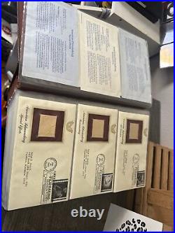 Golden Replicas Of United States Stamps Album M & Proof Replicas 22 Kt Gold NEW