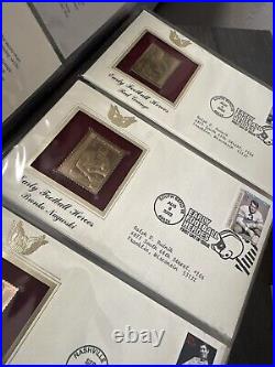 Golden Replicas Of United States Stamps Album M & Proof Replicas 22 Kt Gold NEW