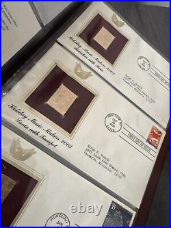 Golden Replicas Of United States Stamps Album M & Proof Replicas 22 Kt Gold NEW