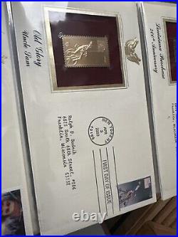 Golden Replicas Of United States Stamps Album M & Proof Replicas 22 Kt Gold NEW