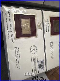 Golden Replicas Of United States Stamps Album M & Proof Replicas 22 Kt Gold NEW
