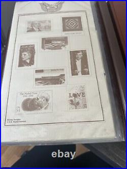 Golden Replicas Of United States Stamps Album M & Proof Replicas 22 Kt Gold NEW