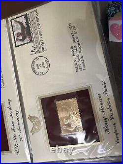 Golden Replicas Of United States Stamps Album M & Proof Replicas 22 Kt Gold NEW
