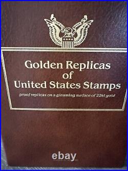 Golden Replicas Of United States Stamps Album O & Proof Replicas 22 kt Gold NEW
