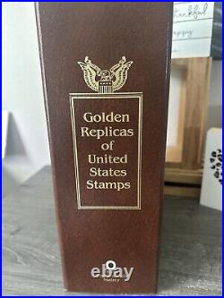 Golden Replicas Of United States Stamps Album O & Proof Replicas 22 kt Gold NEW
