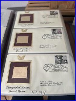 Golden Replicas Of United States Stamps Album O & Proof Replicas 22 kt Gold NEW