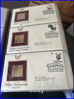 Golden Replicas Of United States Stamps Album O & Proof Replicas 22 kt Gold NEW