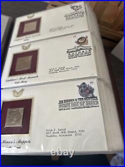 Golden Replicas Of United States Stamps Album O & Proof Replicas 22 kt Gold NEW