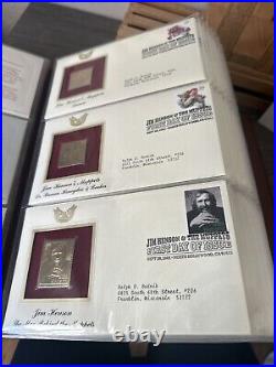 Golden Replicas Of United States Stamps Album O & Proof Replicas 22 kt Gold NEW