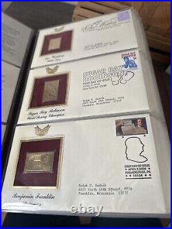 Golden Replicas Of United States Stamps Album O & Proof Replicas 22 kt Gold NEW