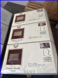 Golden Replicas Of United States Stamps Album O & Proof Replicas 22 kt Gold NEW