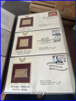 Golden Replicas Of United States Stamps Album O & Proof Replicas 22 kt Gold NEW