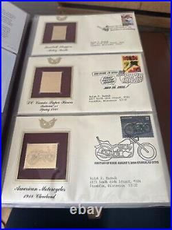Golden Replicas Of United States Stamps Album O & Proof Replicas 22 kt Gold NEW