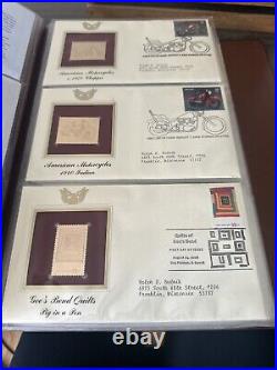 Golden Replicas Of United States Stamps Album O & Proof Replicas 22 kt Gold NEW