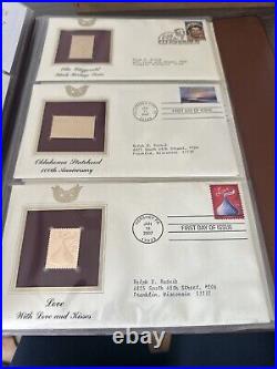 Golden Replicas Of United States Stamps Album O & Proof Replicas 22 kt Gold NEW