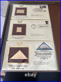 Golden Replicas Of United States Stamps Album O & Proof Replicas 22 kt Gold NEW