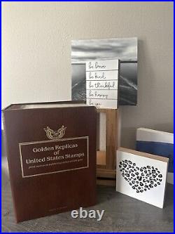 Golden Replicas Of United States Stamps Album Q & Proof Replicas 22kt Gold NEW