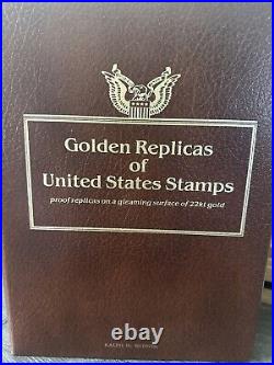 Golden Replicas Of United States Stamps Album Q & Proof Replicas 22kt Gold NEW