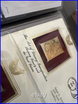 Golden Replicas Of United States Stamps Album Q & Proof Replicas 22kt Gold NEW