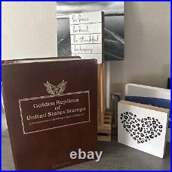Golden Replicas Of United States Stamps Album S & Proof Replicas 22kt Gold NEW