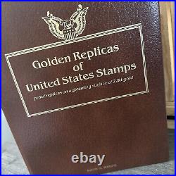 Golden Replicas Of United States Stamps Album S & Proof Replicas 22kt Gold NEW