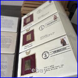 Golden Replicas Of United States Stamps Album S & Proof Replicas 22kt Gold NEW