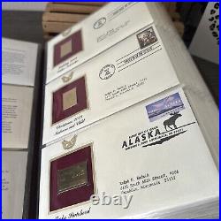 Golden Replicas Of United States Stamps Album S & Proof Replicas 22kt Gold NEW