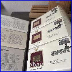 Golden Replicas Of United States Stamps Album S & Proof Replicas 22kt Gold NEW