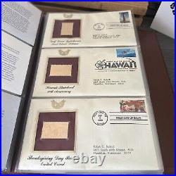 Golden Replicas Of United States Stamps Album S & Proof Replicas 22kt Gold NEW