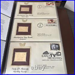Golden Replicas Of United States Stamps Album S & Proof Replicas 22kt Gold NEW