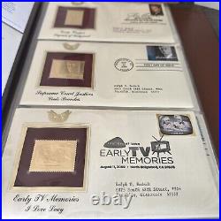 Golden Replicas Of United States Stamps Album S & Proof Replicas 22kt Gold NEW