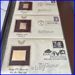 Golden Replicas Of United States Stamps Album S & Proof Replicas 22kt Gold NEW
