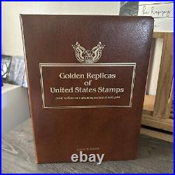 Golden Replicas Of United States Stamps In Album B & 22 Karat Gold Proofs NEW