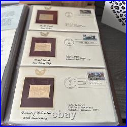 Golden Replicas Of United States Stamps In Album B & 22 Karat Gold Proofs NEW