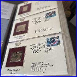 Golden Replicas Of United States Stamps In Album B & 22 Karat Gold Proofs NEW