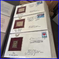 Golden Replicas Of United States Stamps In Album B & 22 Karat Gold Proofs NEW